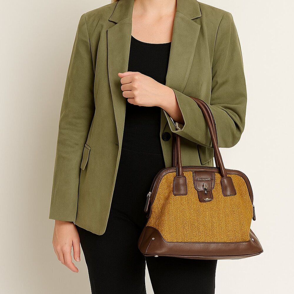 London Fog Women's Brown Satchel Handbag Medium
